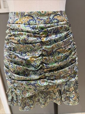 Floral Ruched Mini Skirt in Multicolor